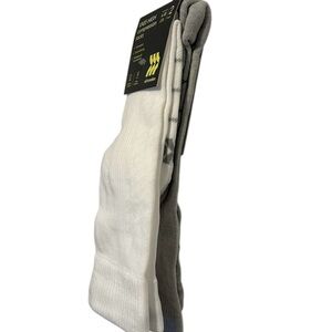 All in Motion Knee High Compression Socks 2 Pair Grey & White